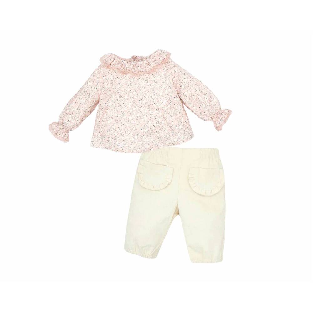 NEW FINA EJERIQUE girl's corduroy pant set in pink floral